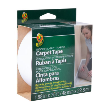 Duck Brand Indoor Light Traffic Carpet Tape - White, 1.88 In. X 75 Ft.