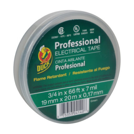 Duck Brand Professional Electrical Tape Canister Pack - Green, .75 In. X 66 Ft. X 7 Mil.