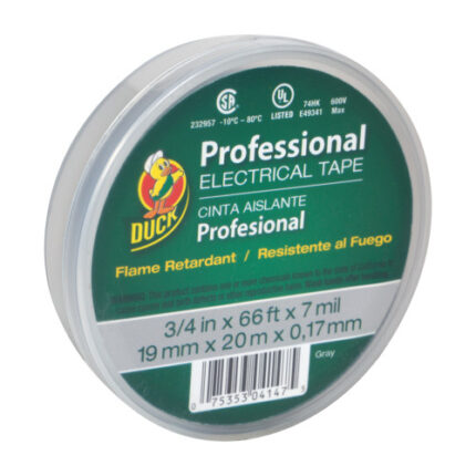 Duck Brand Professional Electrical Tape Canister Pack - Grey, .75 In. X 66 Ft. X 7 Mil.