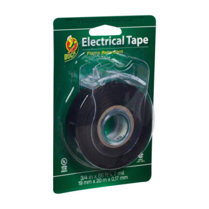 Duck Brand Professional Electrical Tape With Dispenser - Black, .75 In. X 66 Ft. X 7 Mil.