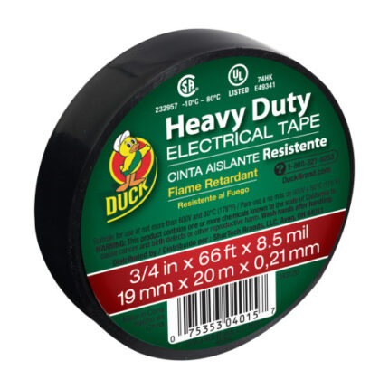 Duck Brand Heavy Duty Electrical Tape - Black, .75 In. X 66 Ft. X 8.5 Mil.