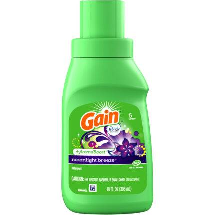GAIN LIQUID DETERGENT 10 OZ MOONLIGHT BREEZE HE+AROMA BOOST