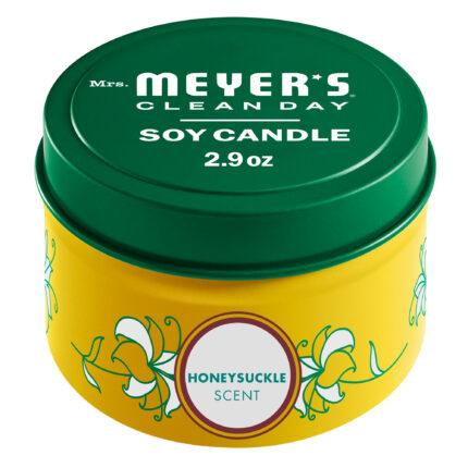 MRS. MEYERS TIN CANDLE 2.9 OZ HONEYSUCKLE