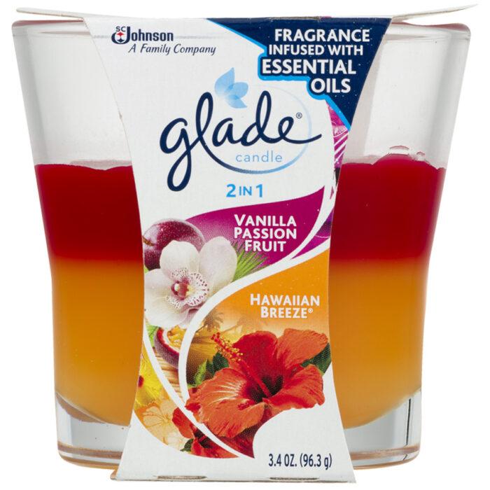 GLADE CANDLE SCENTED 3.4 OZ VANILLA PASSION & HAWAIIAN BREEZE - Image 1