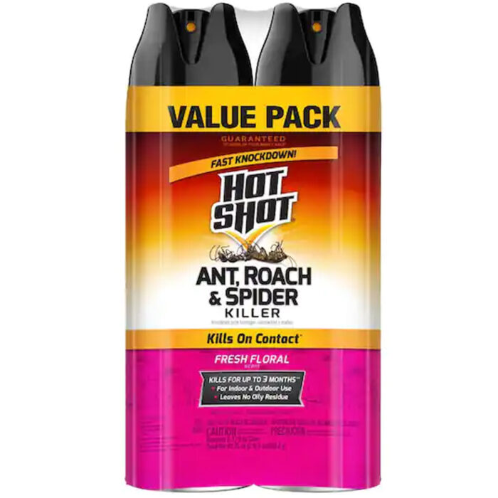 HOT SHOT ANT, ROACH & SPIDER KILLER SPRAY 17.5 OZ 2PK FRESH FLORAL SCENT - Image 1