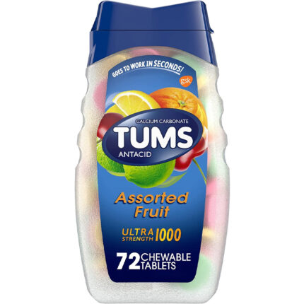 TUMS ULTRA BOTTLE 72CT ASST FRUIT