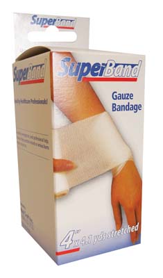 SUPERBAND BANDAGE 4IN GAUZE BOXED