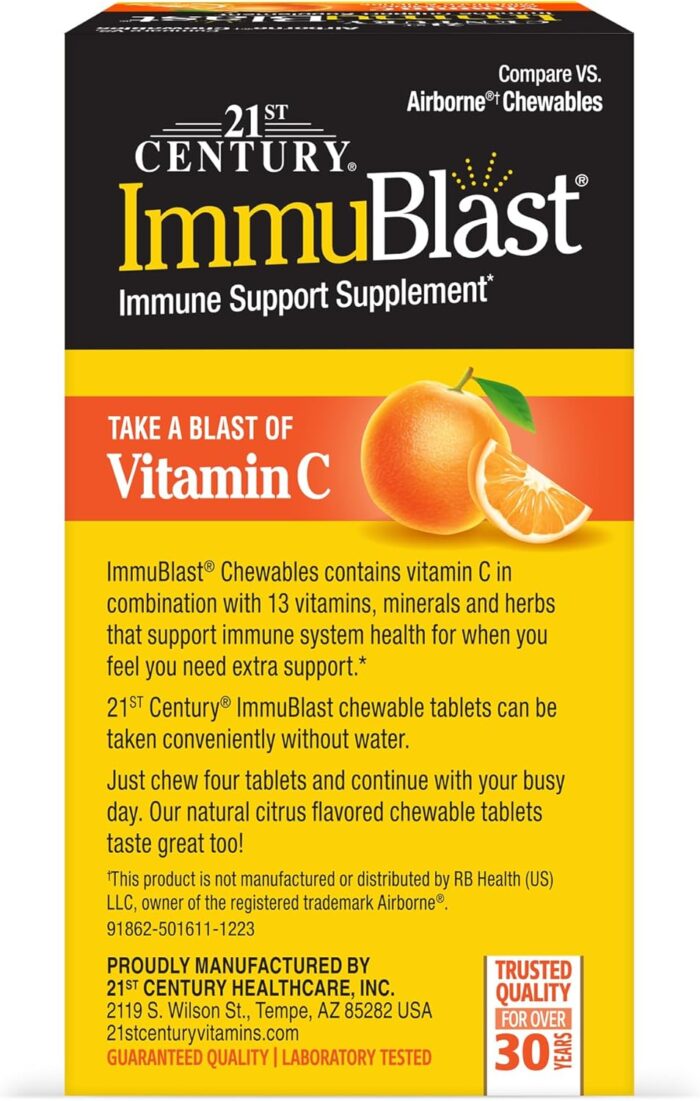 21st Century ImmuBlast Chewable Tablets, Citrus 32 Count - Image 8