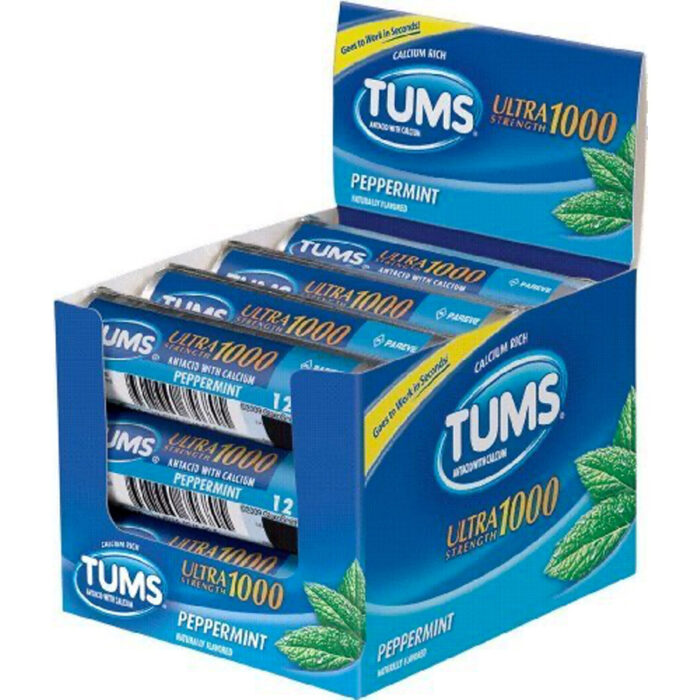 Tums Antacid 12 Ct 1000 Ultra Peppermint - Image 1