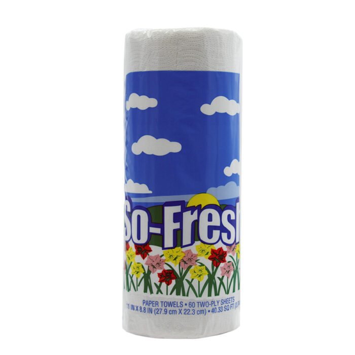 SO-FRESH PAPER TOWEL 60SHEET 2PLY SHEETS 11 X 8.8IN - Image 1