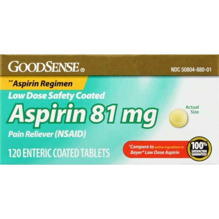 Goodsense Aspirin 81 Mg Enteric Safety Coated Tablets 120 Ct - Image 1