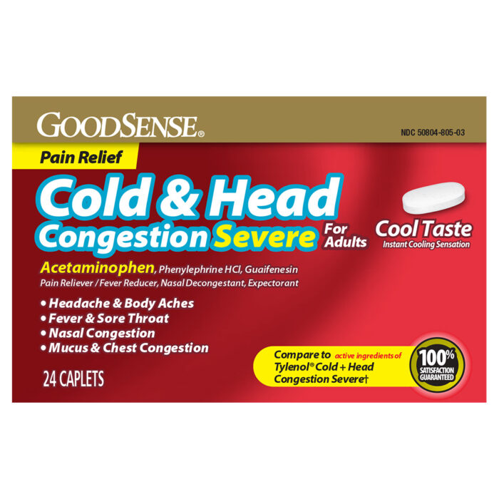 Goodsense Cold & Head Congestion Severe Cool Caplets 24 Ct - Image 1