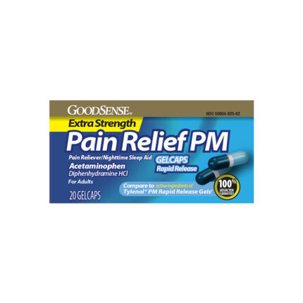 Goodsense Pain Relief PM XS 500 Mg/ 25 Mg Rapid Release Gelcaps 20 Ct