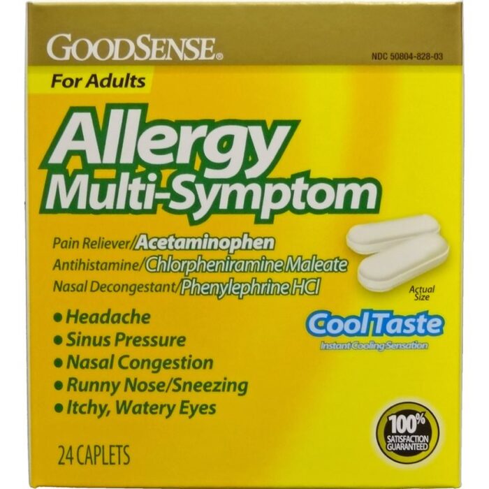 Goodsense Cold Allergy + Pain Multi-Symptom Cool Taste Caplets 24 Ct - Image 1
