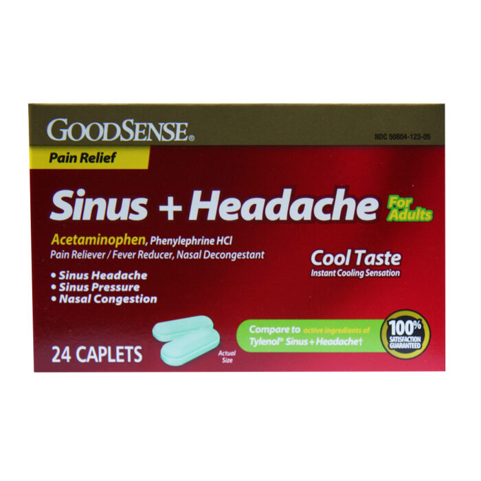 Goodsense Sinus + Headache Daytime Caplets 24 Ct - Image 1