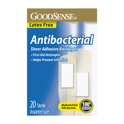 Goodsense Antibacterial Sheer Adhesive Assorted Sizes 20 Ct