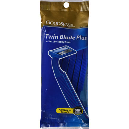 Goodsense Twin Blade Plus W/ Lubricating Strip Disposables 12 Ct