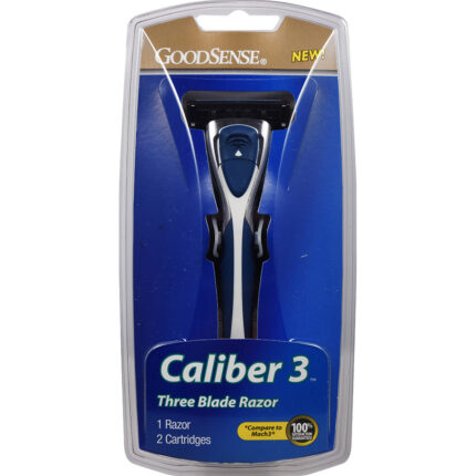 Goodsense Caliber-3 Triple Blade Razor 1 Handle + 2 Cartridges