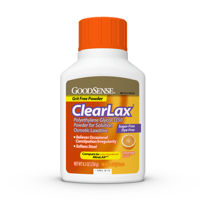 Goodsense Clear Lax  Polyethylene Glycol 3350 17G Orange Flavor 8.3 Oz - NBB! Launching June 2023 - Image 1