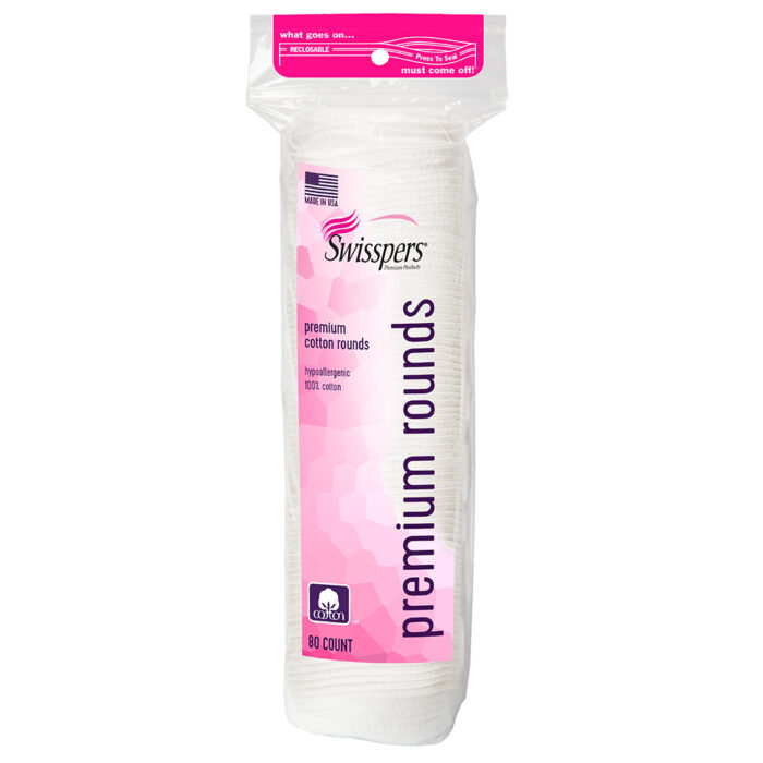 SwisspeRS Premium Dual Texture Cotton Rounds 80 Ct - Image 1