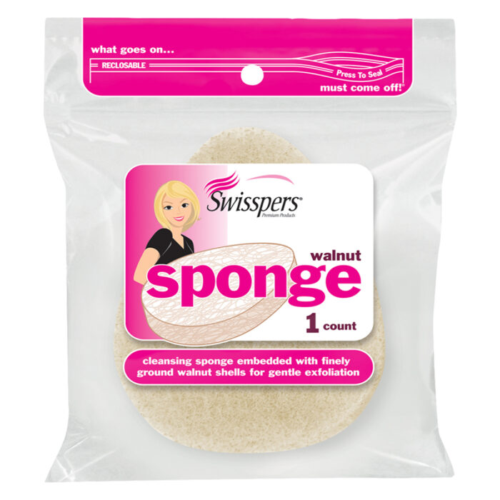 SwisspeRS Premium Walnut Exfoliating Sponge 1 Ct - Image 1