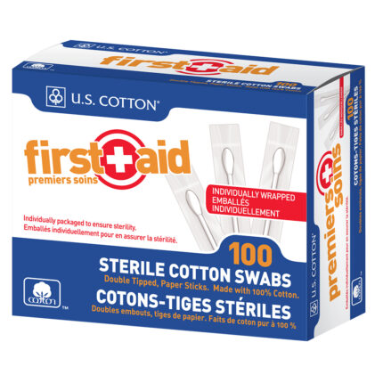 U.S. Cotton FiRSt Aid Individual Sterile Swabs Paper Sticks