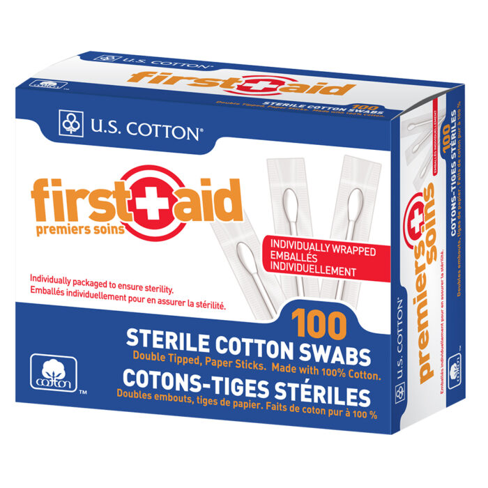 U.S. Cotton FiRSt Aid Individual Sterile Swabs Paper Sticks - Image 1