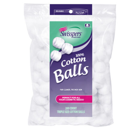 SwisspeRS Cotton Balls Triple Size 200 Ct