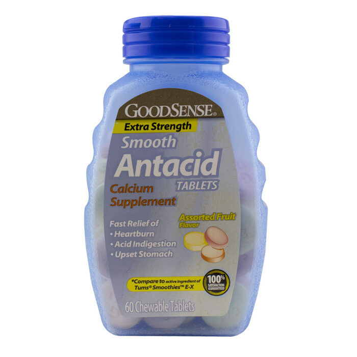 Goodsense Antacid Calcium Smooth Extra Strength Chew Tabs Fruit 60 Ct - Image 1