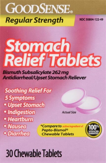 Goodsense Stomach Rlf RS Bismuth Subsalicylate 262Mg Chew Tab 30 Ct