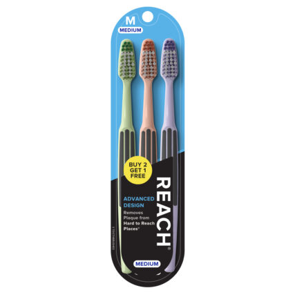 Reach Toothbrush Advanced Design Buy 2 Get 1 Free Medium 3 Ct