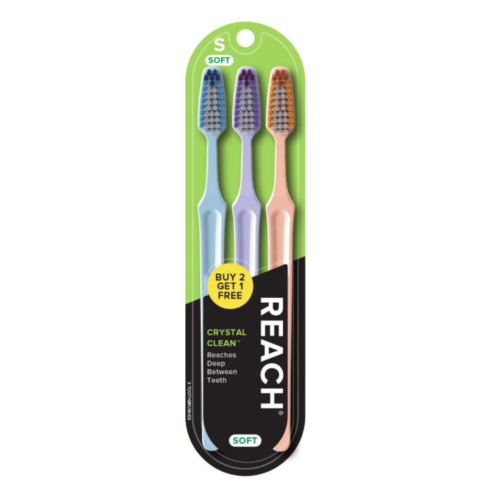 Reach Toothbrush Crystal Clean Buy 2 Get 1 Free Soft 3 Ct - Image 1