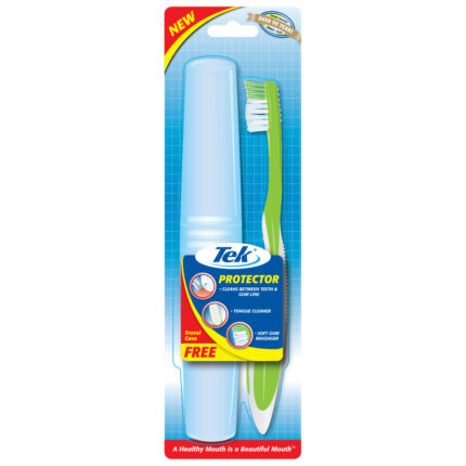 Tek Travel Kit Toothbrush W/ Free Travel Case Protector Soft 1 Ct