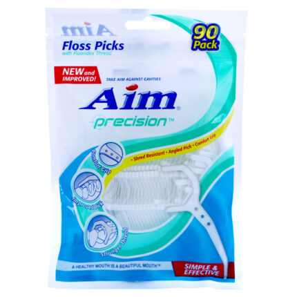 Aim Floss Picks Precision� With Fluoridex Thread Unflavored 90 Ct