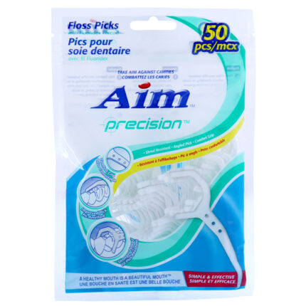 Aim Floss Picks Precision� With Fluoridex Thread Unflavored 50 Ct