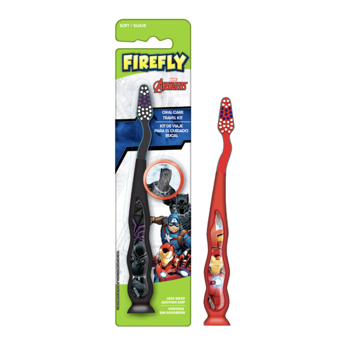 Firefly Travel Kit Toothbrush Suction Cup W/Cap Avenger Assorted Soft 1 Ct - Image 1