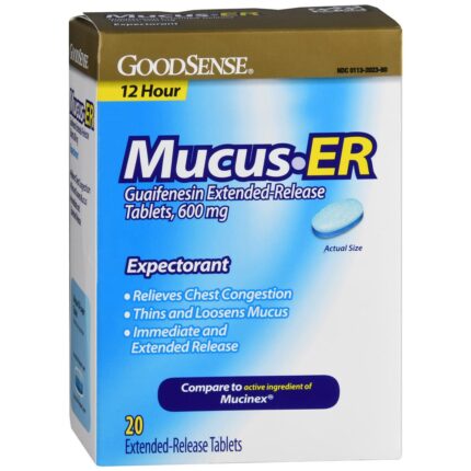 Goodsense Mucus Er 600Mg 12-Hr Bi-Layer Caplet 20 Ct