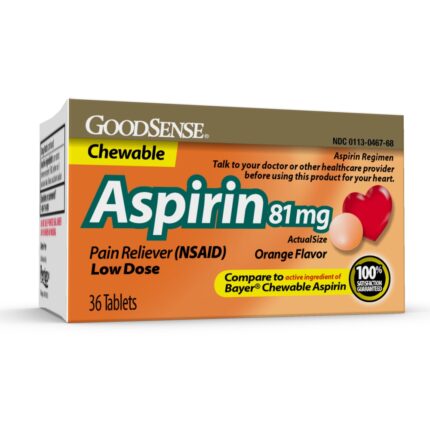 Goodsense Aspirin 81 Mg Low Dose Chewable Tablets Orange 36 Ct