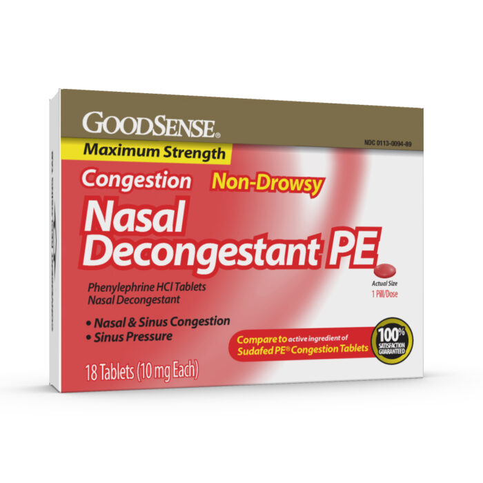 Goodsense Nasal Decongestant Pe 10 Mg Non Drowsy Tablets 18 Ct - Image 1