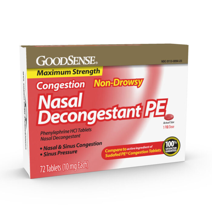 Goodsense Nasal Decongestant Pe 10 Mg Non Drowsy Tablets 72 Ct - Image 1