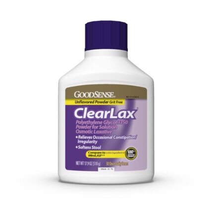 Goodsense Clear Lax  Polyethylene Glycol 3350 17G 17.9 Oz