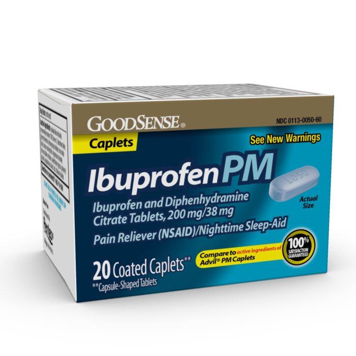 Goodsense Ibuprofen PM 200 Mg/38 Mg Coated Caplets 20 Ct - Image 1