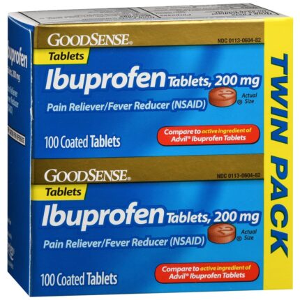 Goodsense Ibuprofen 200 Mg Brown Coated Tablets Twin Pack 2/100 Ct