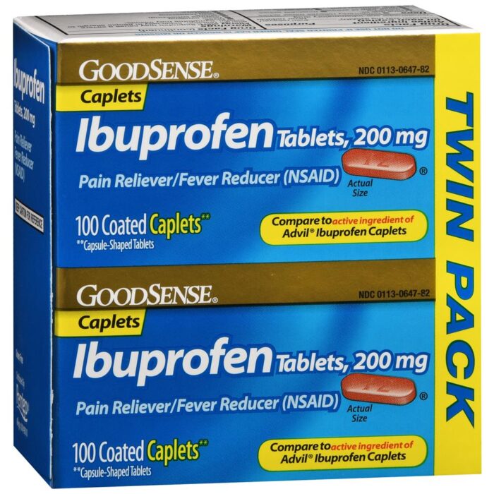 Goodsense Ibuprofen 200 Mg Brown Coated Caplets Twin Pack 2/100 Ct - Image 1