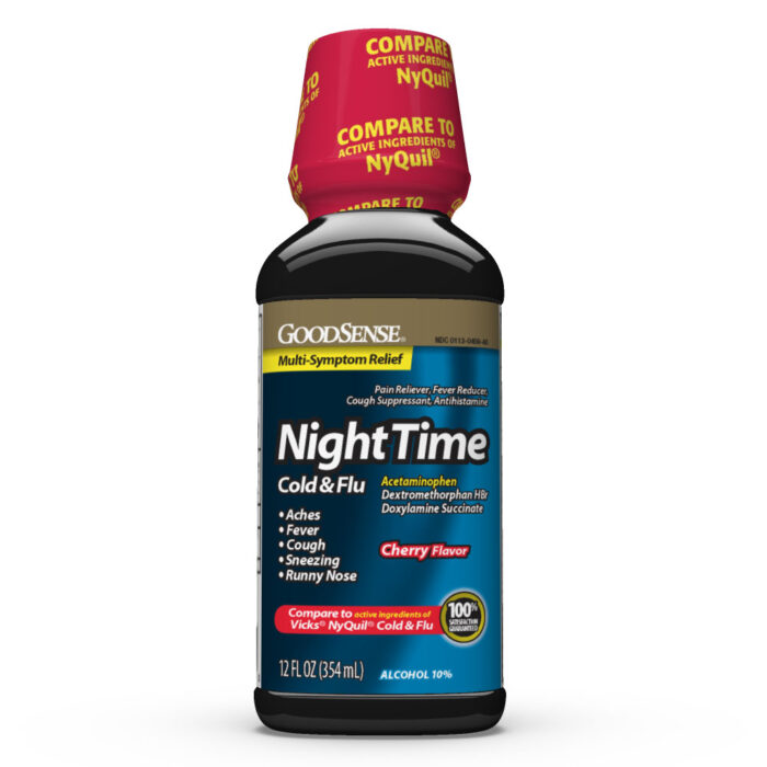 Goodsense Nighttime Cold & Flu Multi Symptom Cherry 12 Oz - Image 1
