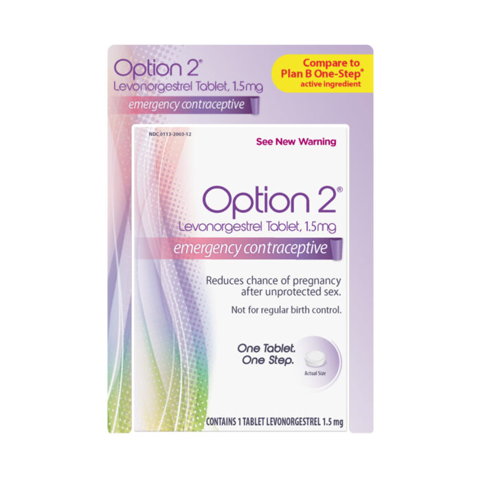 Option 2 Emergency Contraceptive Levonorgestrel 1.5Mg Tablet 1 Ct - Image 1