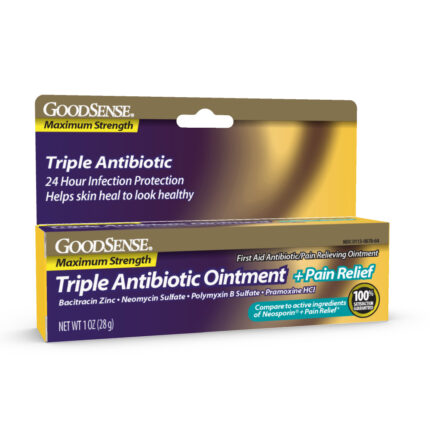 Goodsense Max Strength Triple Antibiotic Ointment + Pain Relief 1 Oz