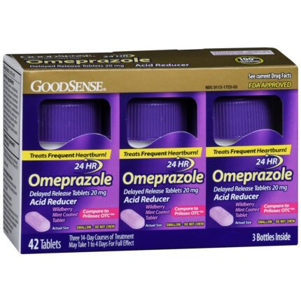 Goodsense Omeprazole 20 Mg Delayed Release Tablets Wild Berry Mint Btl 3/14'S - New, Now Available!