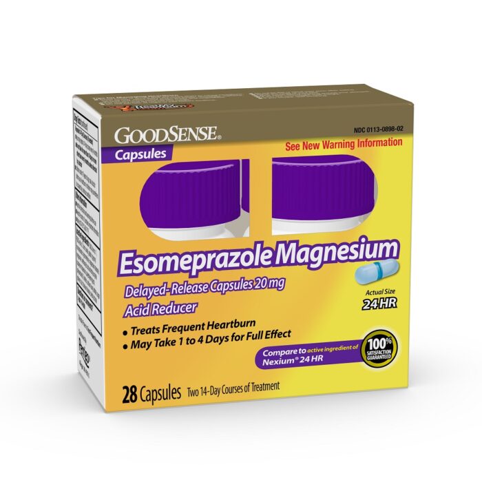 Goodsense Esomeprazole Magnesium 20 Mg 24-Hr Delayed Release Capsules 2/14 Ct - Image 1