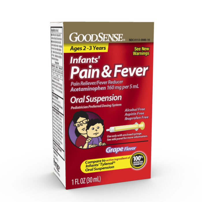 Goodsense Infants' Pain & Fever Relief Acetaminophen 160 Mg Grape 1 Oz - Relaunched May 2023 - Image 1